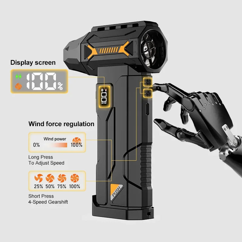Powerful Turbo Jet Fan – Portable High-Speed Air Duster        מפוח אוויר טורבו עוצמתי – לניקוי יסודי ומהיר