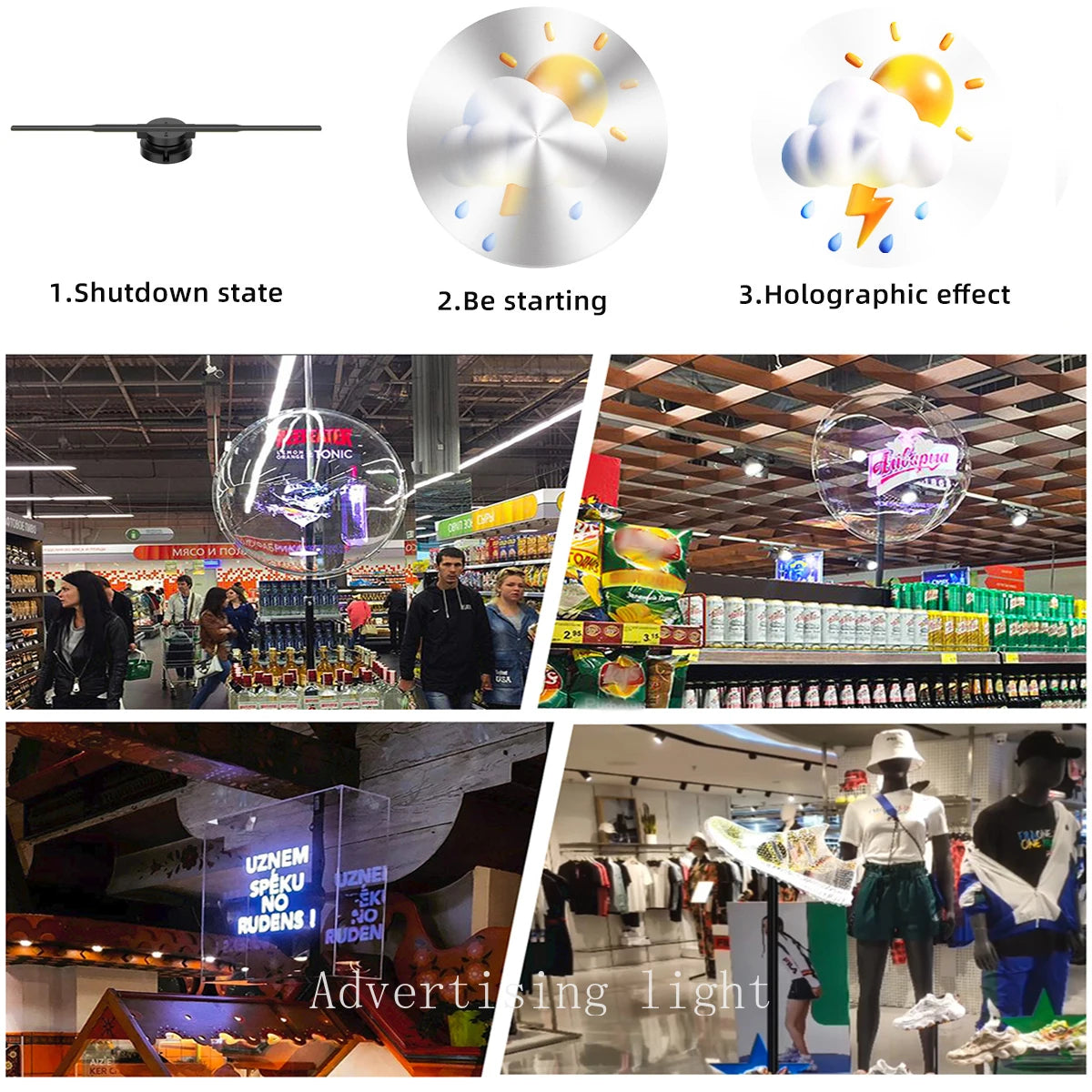 3D LED Holographic Fan Display         מקרן הולוגרמה תלת-ממדי