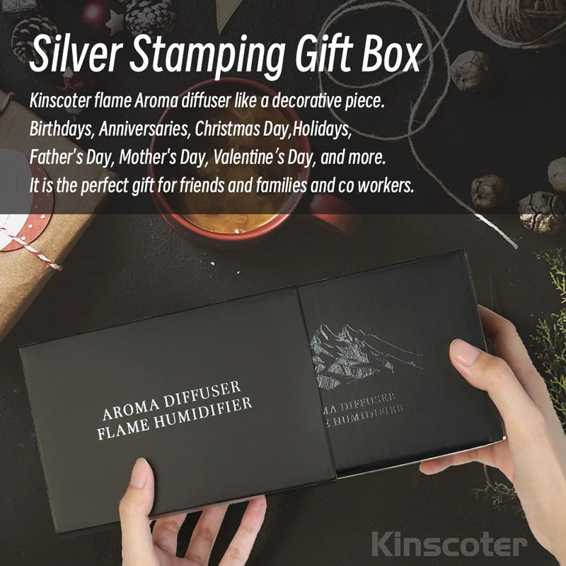 "Flame Glow" Essential Oil Diffuser – Luxury Atmosphere & Aromatherapy   מפיץ ארומה "להבה חיה" – לאווירה יוקרתית ורוגע מוחלט