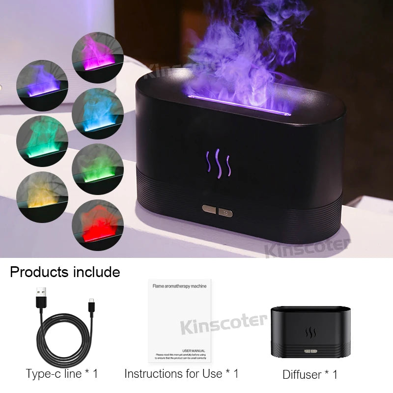 "Flame Glow" Essential Oil Diffuser – Luxury Atmosphere & Aromatherapy   מפיץ ארומה "להבה חיה" – לאווירה יוקרתית ורוגע מוחלט