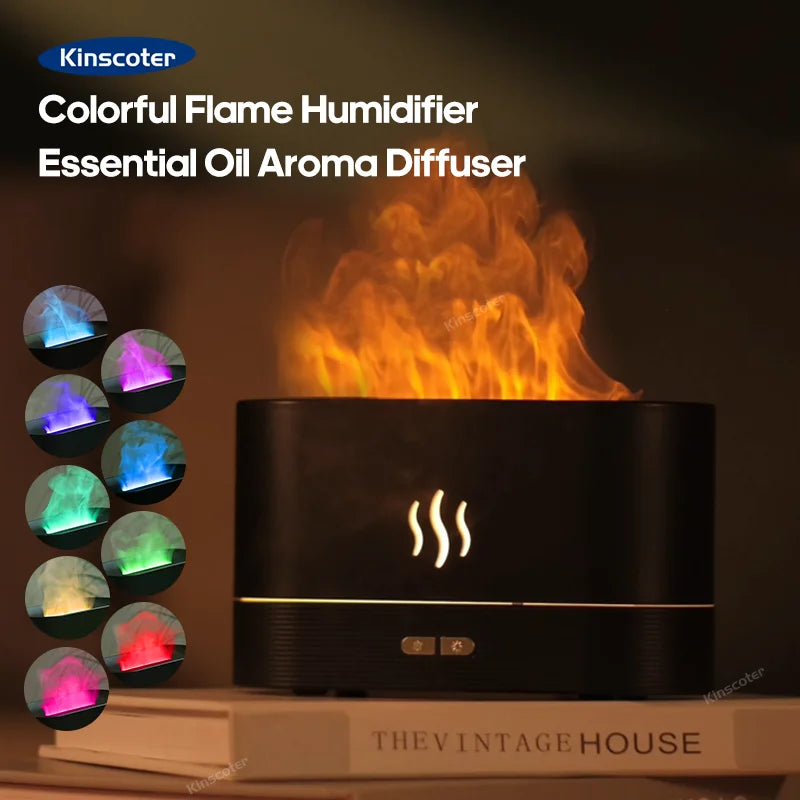 "Flame Glow" Essential Oil Diffuser – Luxury Atmosphere & Aromatherapy   מפיץ ארומה "להבה חיה" – לאווירה יוקרתית ורוגע מוחלט