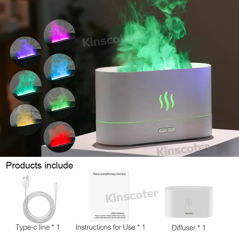 "Flame Glow" Essential Oil Diffuser – Luxury Atmosphere & Aromatherapy   מפיץ ארומה "להבה חיה" – לאווירה יוקרתית ורוגע מוחלט