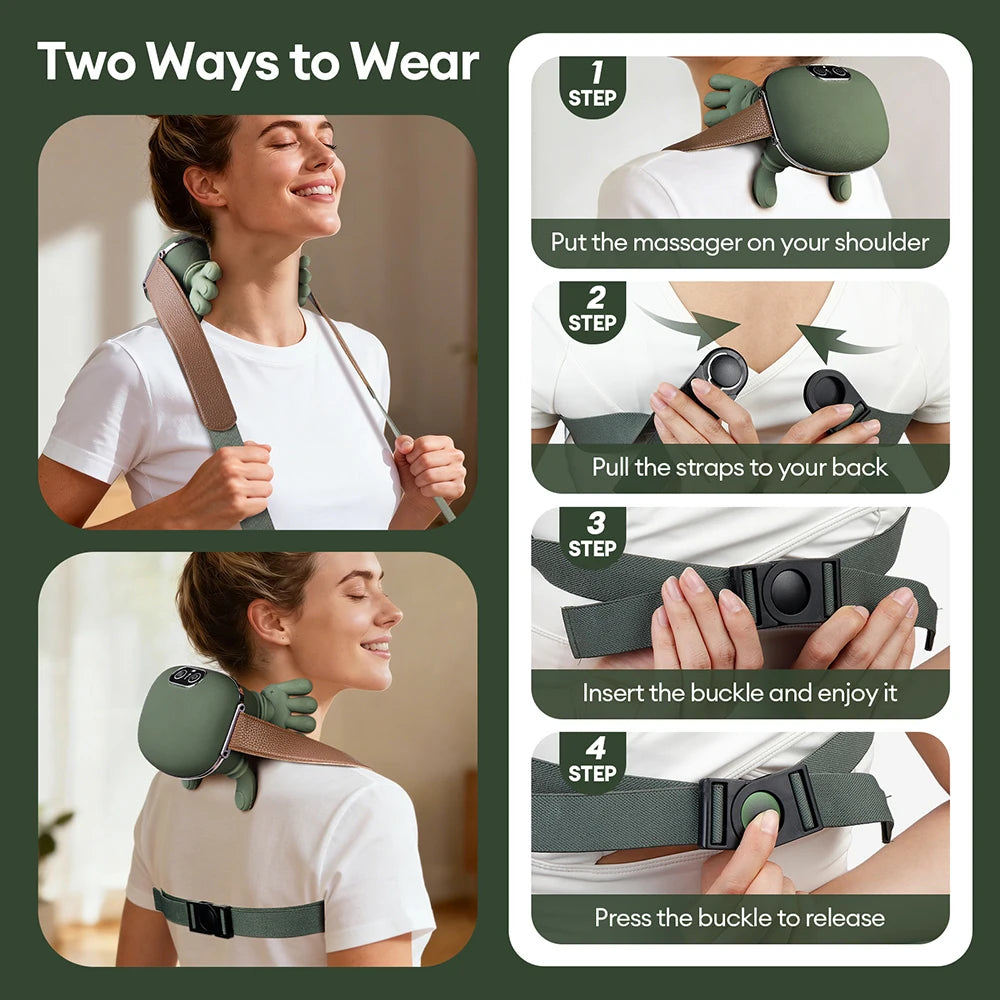 Hand-Shaped Trapezius and Neck Massager – Lightweight Deep Tissue Relief       מעסה אלחוטי לשרירי הטרפז, הצוואר והכתפיים – הקלה עמוקה ונוחה