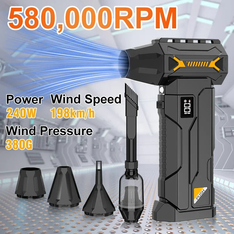 Powerful Turbo Jet Fan – Portable High-Speed Air Duster        מפוח אוויר טורבו עוצמתי – לניקוי יסודי ומהיר