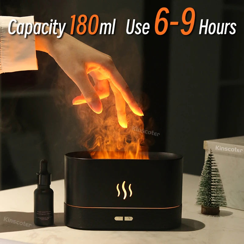 "Flame Glow" Essential Oil Diffuser – Luxury Atmosphere & Aromatherapy   מפיץ ארומה "להבה חיה" – לאווירה יוקרתית ורוגע מוחלט