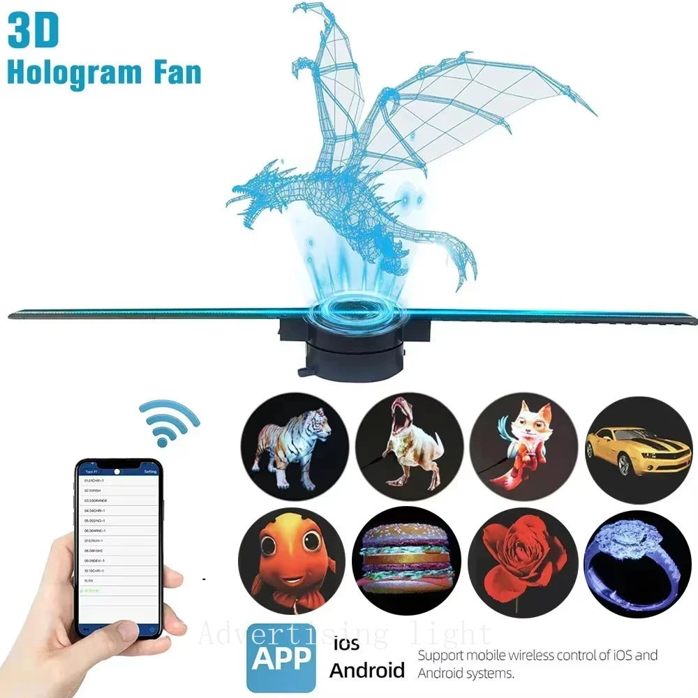 3D LED Holographic Fan Display         מקרן הולוגרמה תלת-ממדי