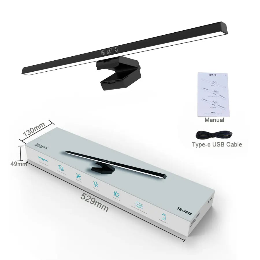 50cm LED Monitor Light Bar – Professional Desk Lamp   מנורת מסך 50 ס"מ – תאורת לד מקצועית לשולחן עבודה