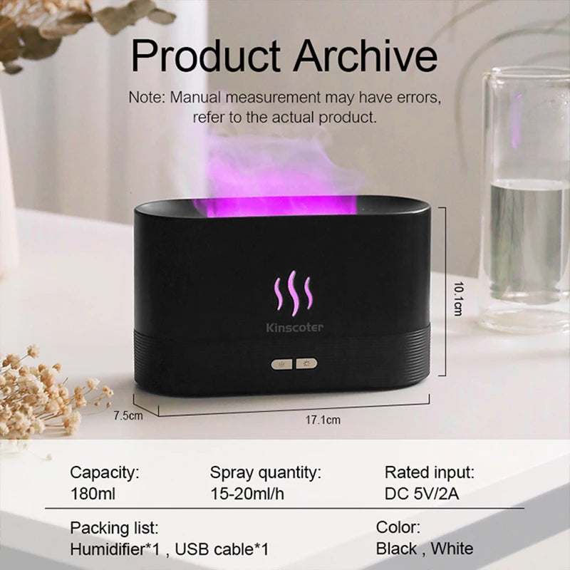 "Flame Glow" Essential Oil Diffuser – Luxury Atmosphere & Aromatherapy   מפיץ ארומה "להבה חיה" – לאווירה יוקרתית ורוגע מוחלט