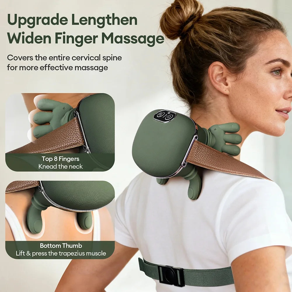 Hand-Shaped Trapezius and Neck Massager – Lightweight Deep Tissue Relief       מעסה אלחוטי לשרירי הטרפז, הצוואר והכתפיים – הקלה עמוקה ונוחה