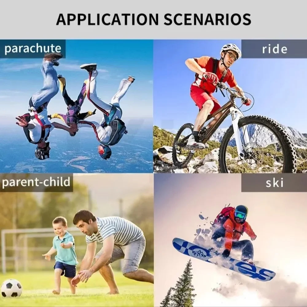 4K POV Sports Action Camera – Wearable Hands-Free Recording     מצלמת אקסטרים POV – צילום גוף בחופשיות מלאה