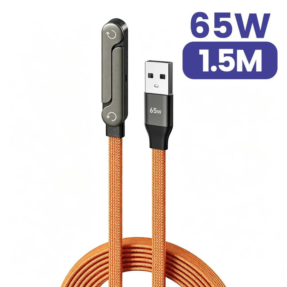 65W Fast Charge Cable & Phone Stand     עם מעמד לטלפון W65 כבל טעינה לטלפון
