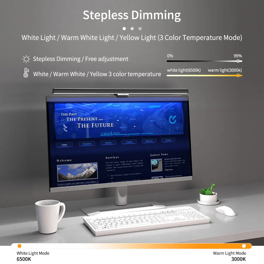 50cm LED Monitor Light Bar – Professional Desk Lamp   מנורת מסך 50 ס"מ – תאורת לד מקצועית לשולחן עבודה