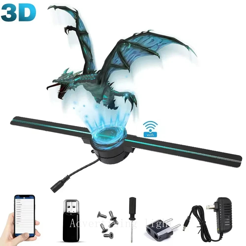 3D LED Holographic Fan Display         מקרן הולוגרמה תלת-ממדי
