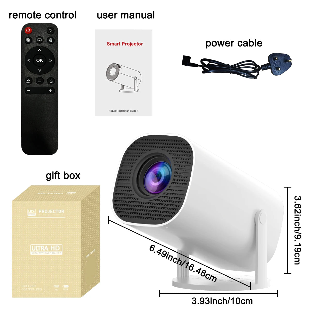 Portable Smart Projector with WiFi 6 & Bluetooth 5.0         מקרן חכם נייד עם חיבור אלחוטי מהיר ובלוטות'