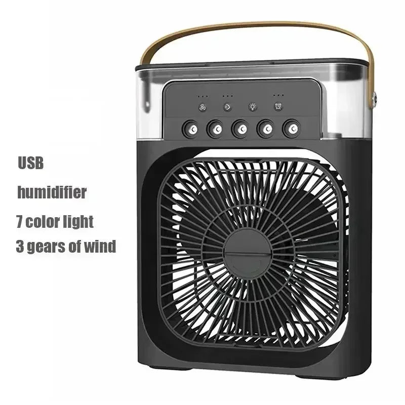 3-in-1 Portable Air Cooler Fan and Humidifier    מאוורר קירור ומכשיר אדים נייד 3 ב-1