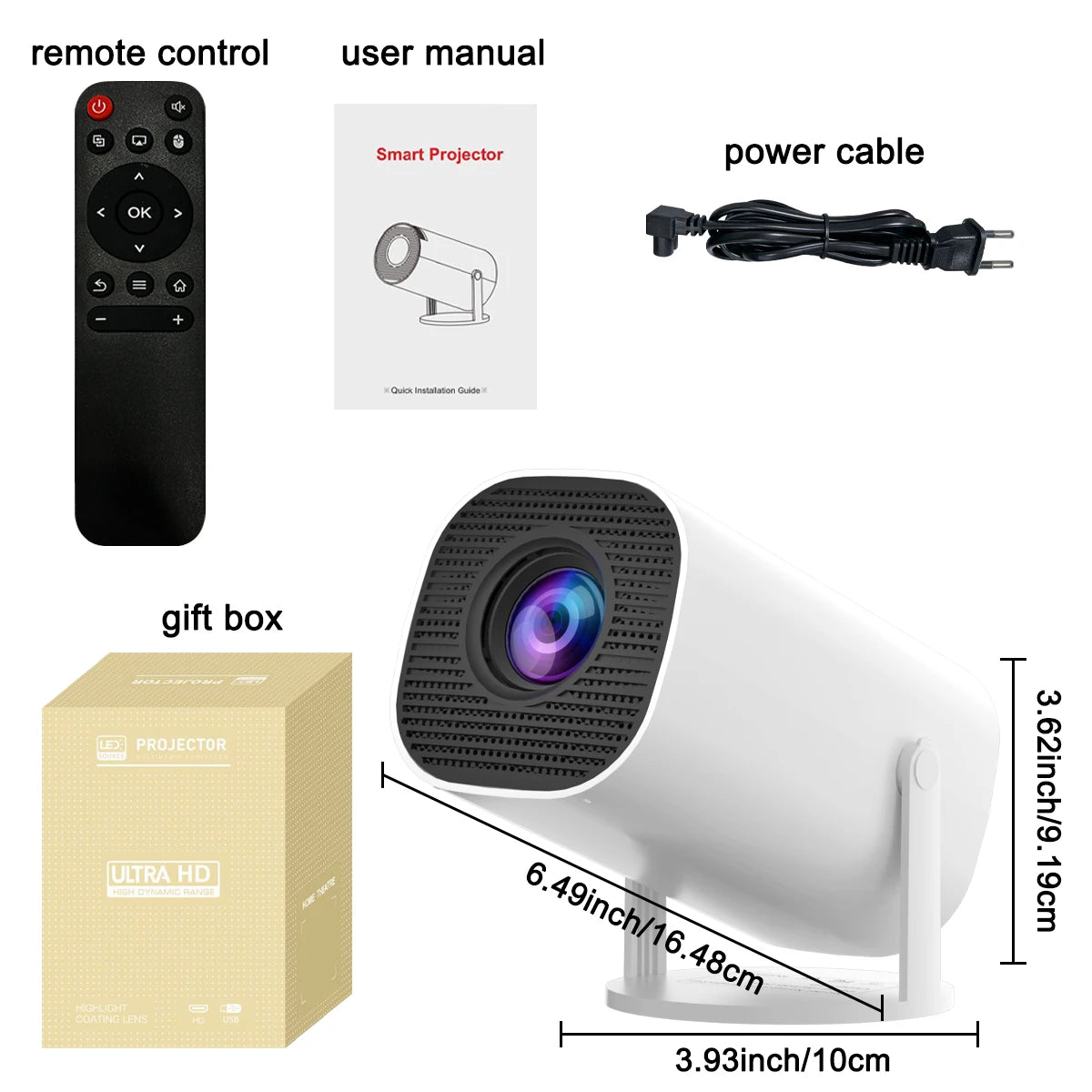 Portable Smart Projector with WiFi 6 & Bluetooth 5.0         מקרן חכם נייד עם חיבור אלחוטי מהיר ובלוטות'