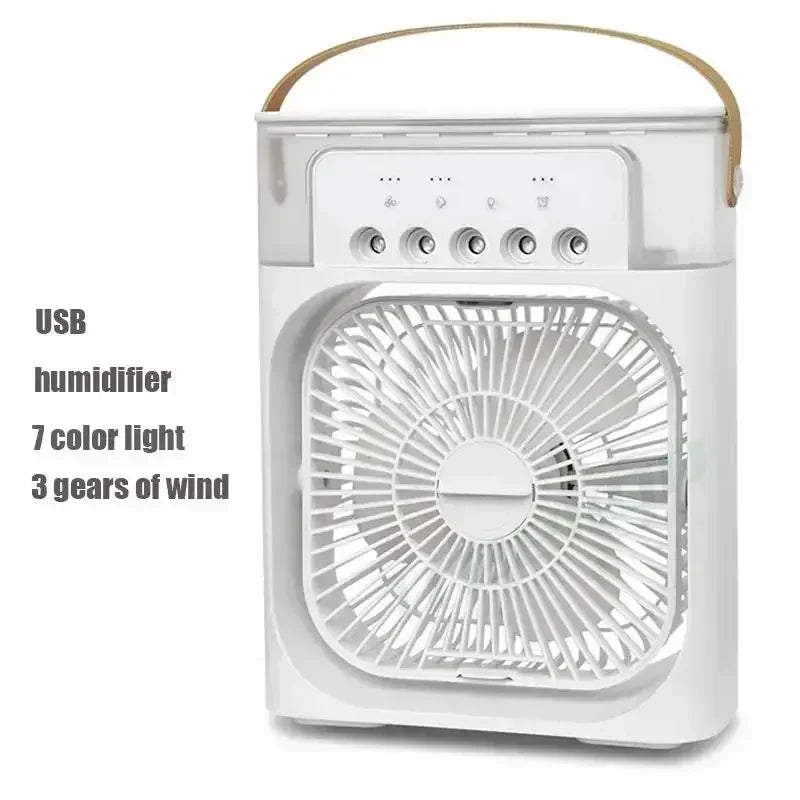 3-in-1 Portable Air Cooler Fan and Humidifier    מאוורר קירור ומכשיר אדים נייד 3 ב-1